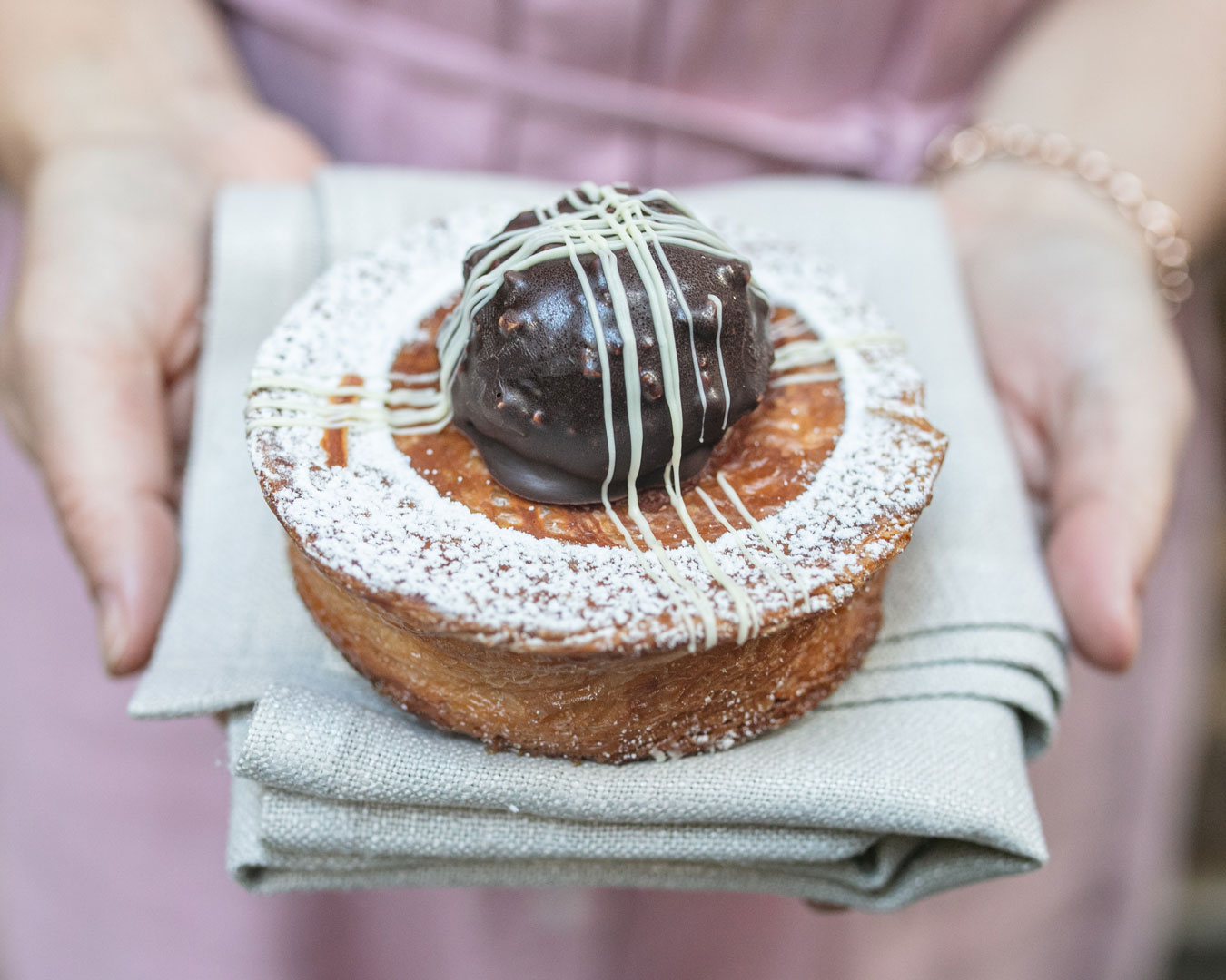 pastry with chocolate on top
