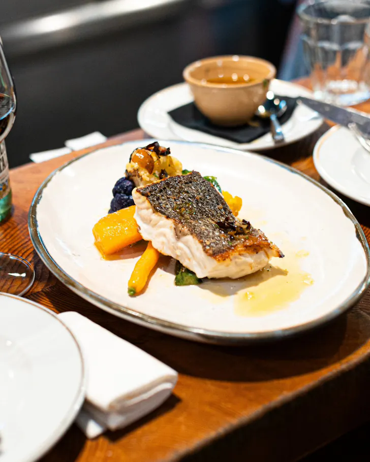 A well-presented salmon dish at Bar Canete in Barcelona. 