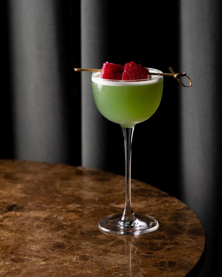 A glorious green cocktail from Bar Magda, one of the best bars in Auckland. 