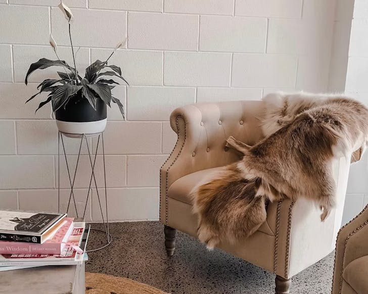 The chic interior at Bare Waxing. 