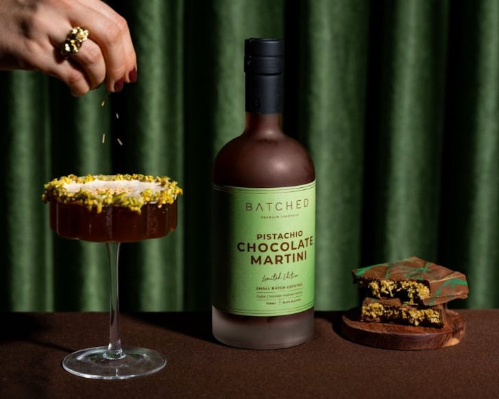 Batched Cocktails' Pistachio Chocolate Martini.