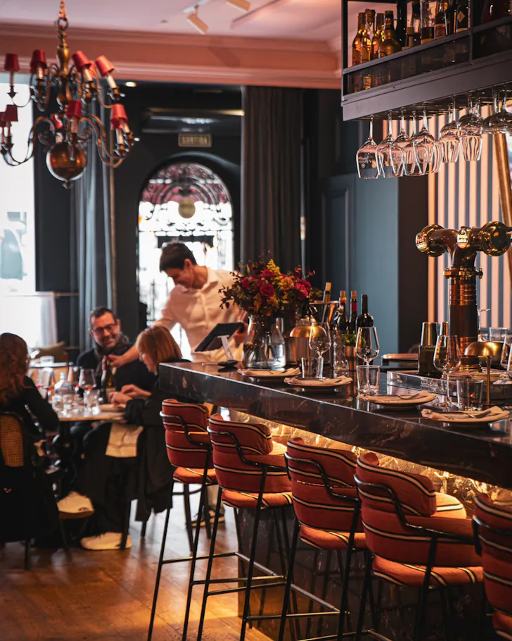 The beautiful, jewel-toned bar at Batea.