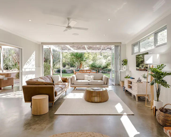 The living space at Beach Life On Beach best WA beach houses