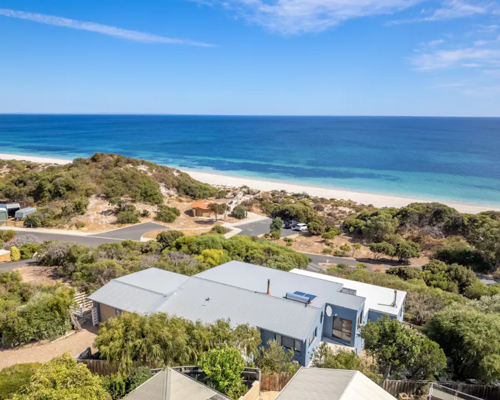 An aerial view of Beachfront Villa best WA beach houses