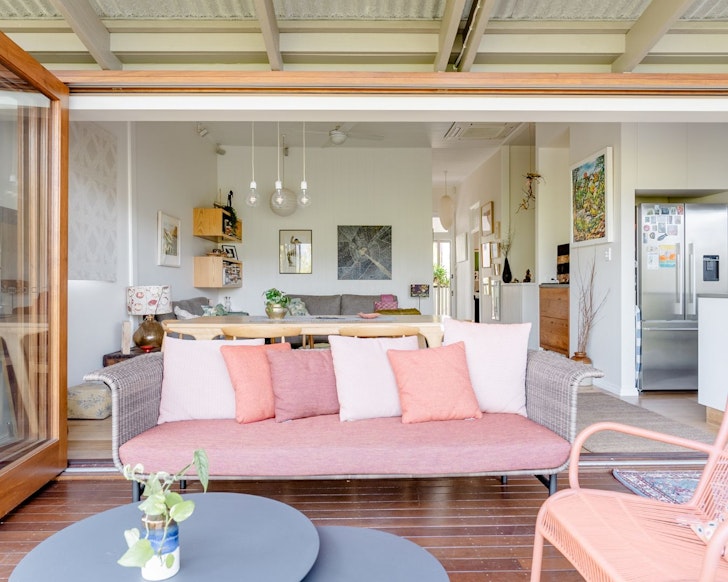 A view of the living space at Beautiful City Retreat one of the best pet-friendly Brisbane Airbnbs