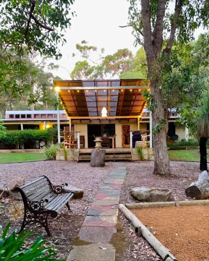 The backyard and deck at Bella Retreat best Margaret River Airbnbs