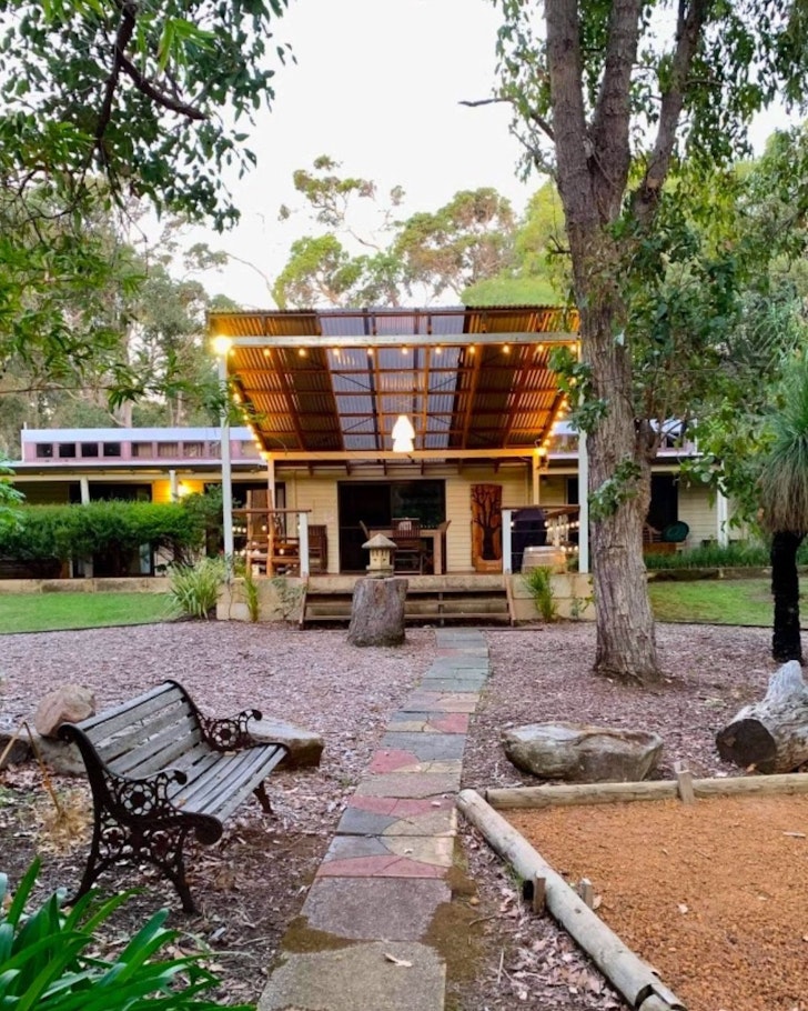 The backyard and deck at Bella Retreat best Margaret River Airbnbs
