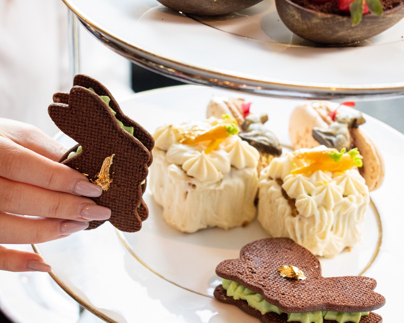 Easter bunny cookie at Belle Epoque high tea Brisbane