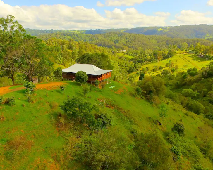 An aerial view of Belltree Ridge best Sunshine Coast Airbnbs