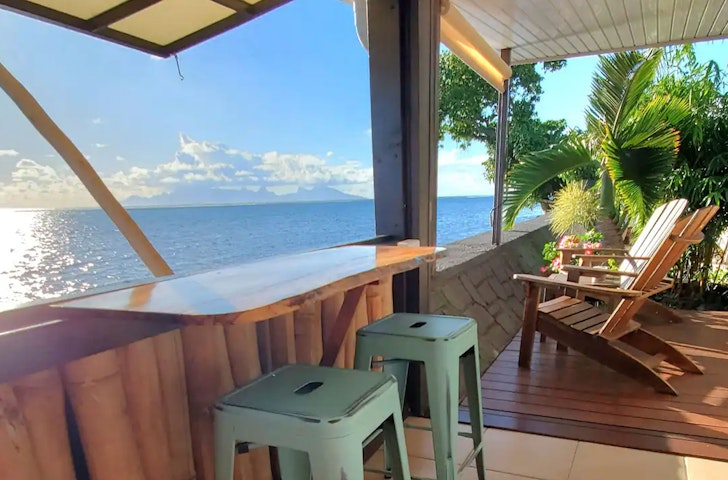 The view from Bungalow Ofe, one of the best Airbnbs in Tahiti