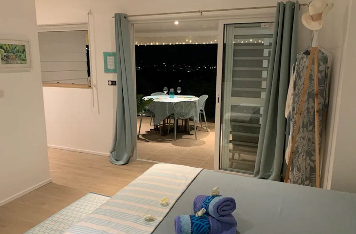 The bedroom at Fare Bakea, one of the best Airbnbs in Tahiti