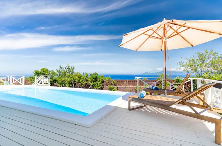 The pool at Villa Beach House, one of the best Airbnbs in Tahiti