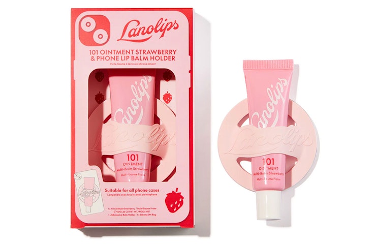 The Lanolips 101 Ointment Strawberry & Phone Lip Balm Holder, one of the best beauty gifts