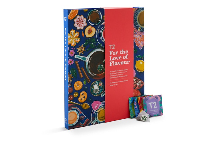 T2 For the Love of Flavour Tea Bag 24 Day Advent Calendar, one of the best gifts for foodies