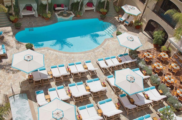The pool at the Beverly Wilshire, one of the best hotels in LA