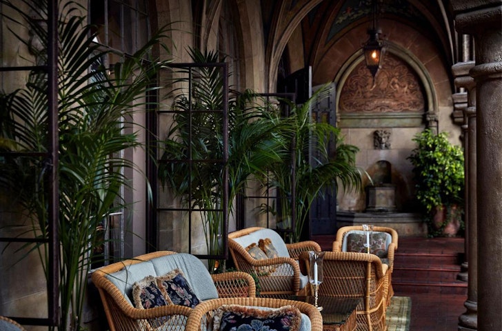Outdoors at the Chateau Marmont, one of the best hotels in LA