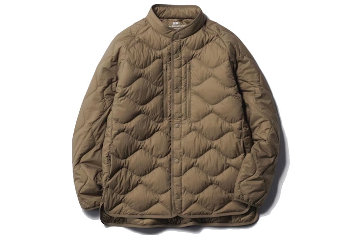 One of the best men's puffer jackets for winter, the Uniqlo White Mountaineering Recycled Hybrid Down Jacket