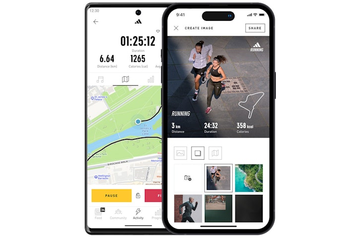 A photo of the Adidas Running app, one of the best running apps