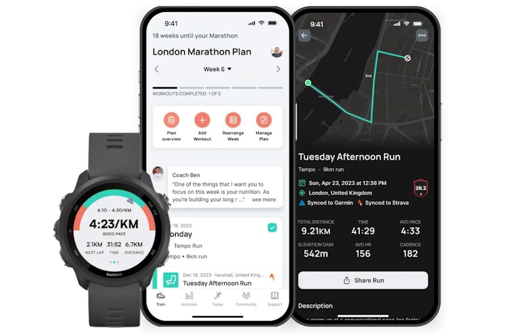 A photo of the Runna app, one of the best running apps