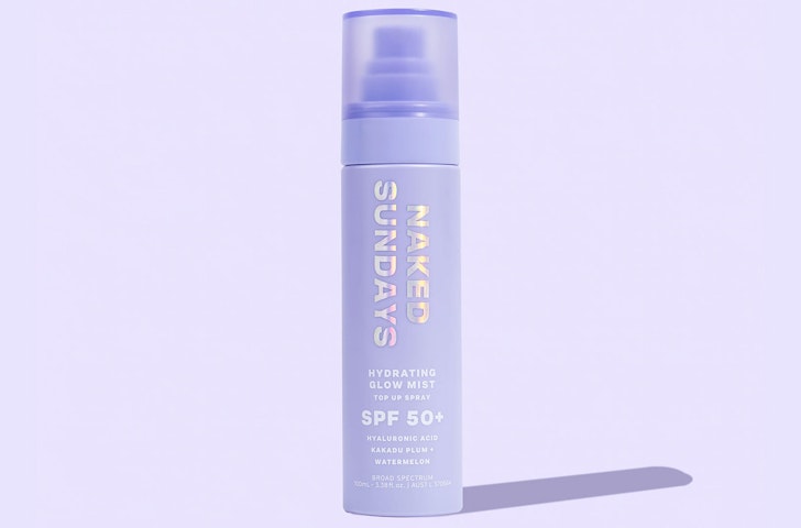 Naked Sundays SPF50+ Hydrating Glow Mist, one of the best sunscreen sprays for the face