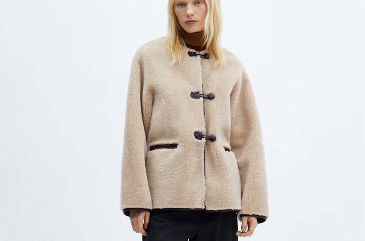 One of the best winter coats to shop in 2024, the MNG Fur-Effect Coat With Appliqués