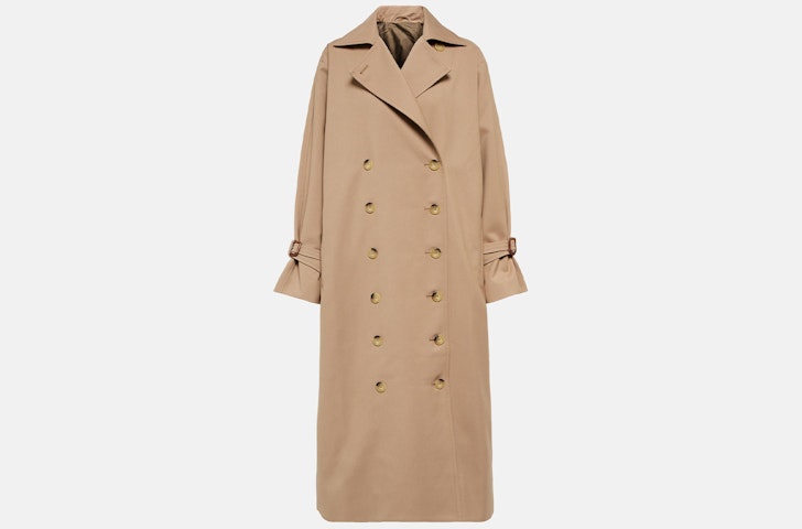 One of the best winter coats to shop in 2024, the Toteme Signature Cotton-Blend Trench Coat