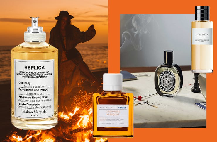 A collage of winter-ready fragrances