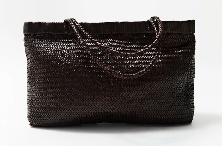 The St. Agni Wide Bagu Woven Tote, one of the best work bags