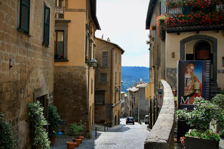 Best day trips from Rome in Orvieto with its winding medieval streets