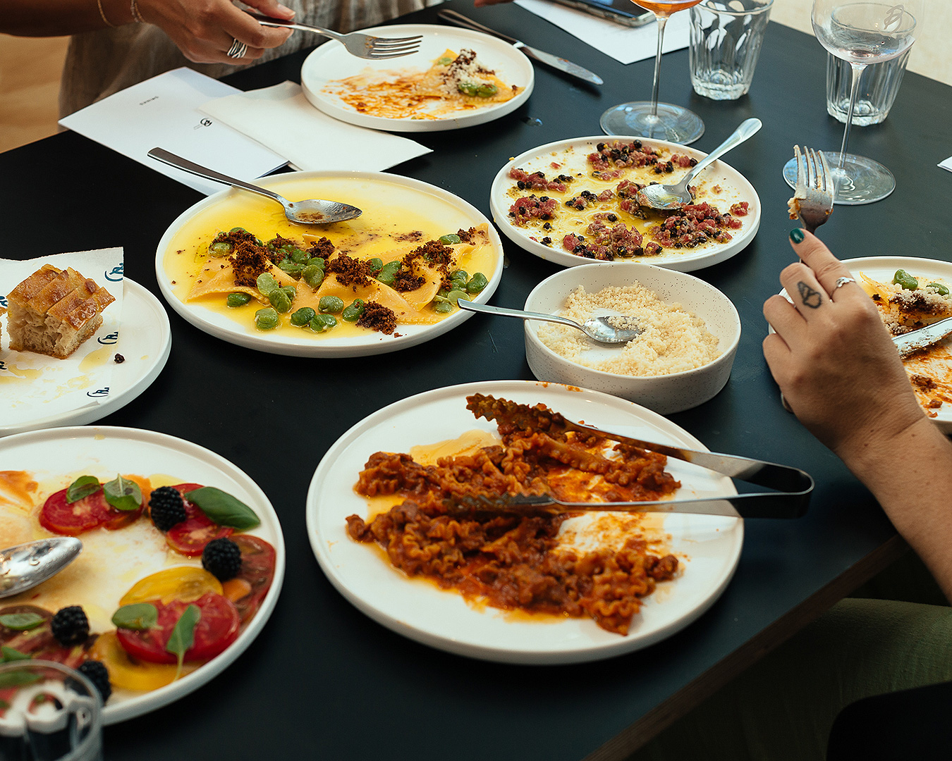 A selection of half finished, delicious dishes at Ellerslie's Bianca.