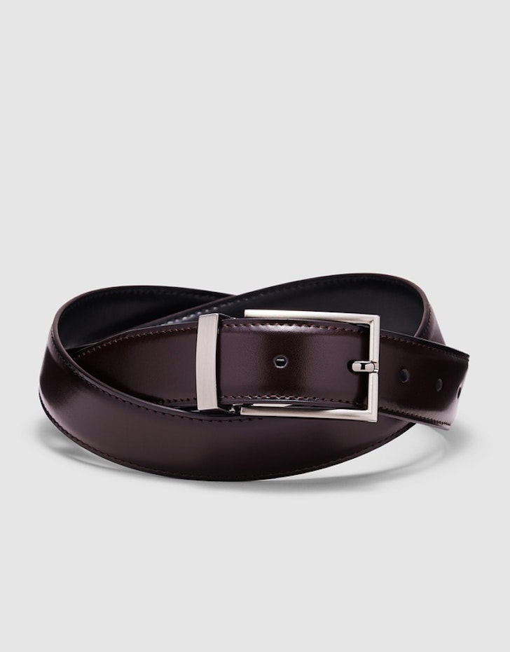 Reversible Black/brown Leather Belt