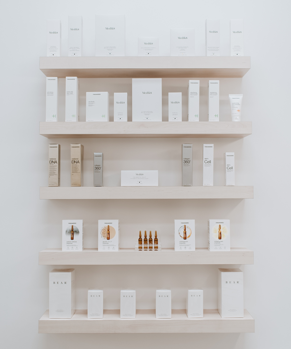 Wall of products at Blanc Cottesloe