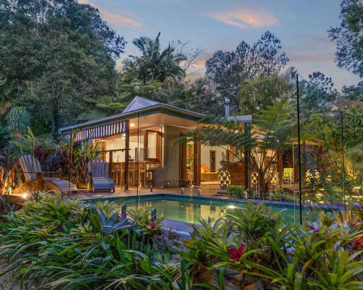 The pool at Bliss Cottage resort-style Airbnb Byron