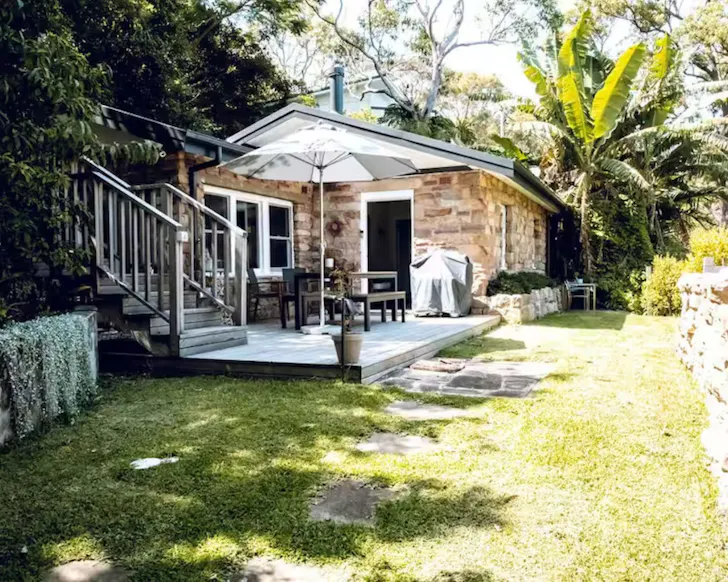 An exterior view of Blue Salt Cottage one of the best kid-friendly Airbnbs in Australia