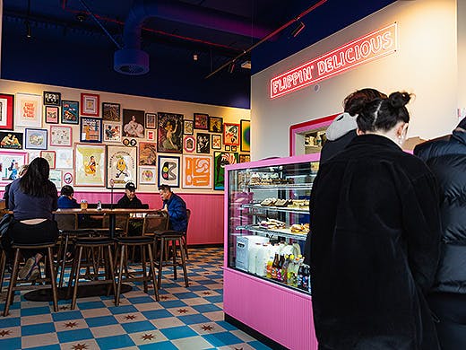 The bustling interior of Breakfast Club.