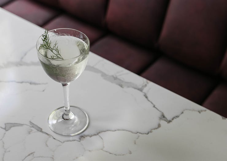 a cocktail sitting on a table