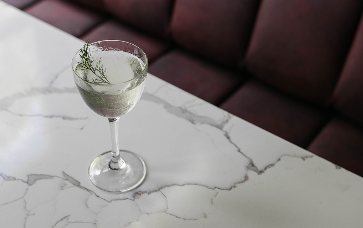 a cocktail sitting on a table