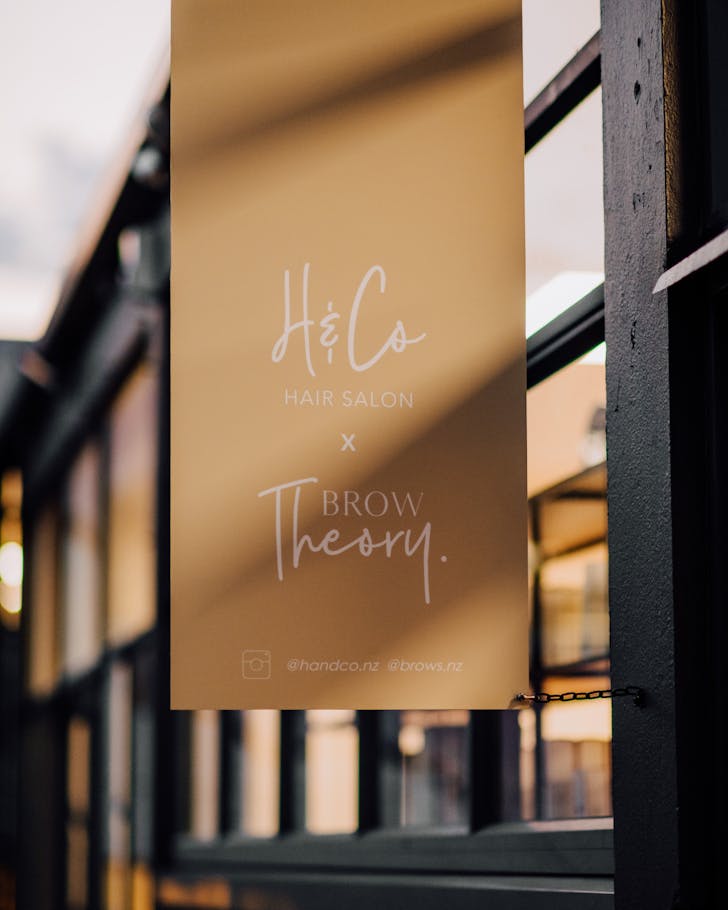 Signage outside Brow Theory. 