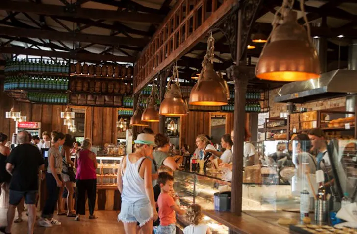 The warm and cosy interior of Bruns Bakery, NSW.