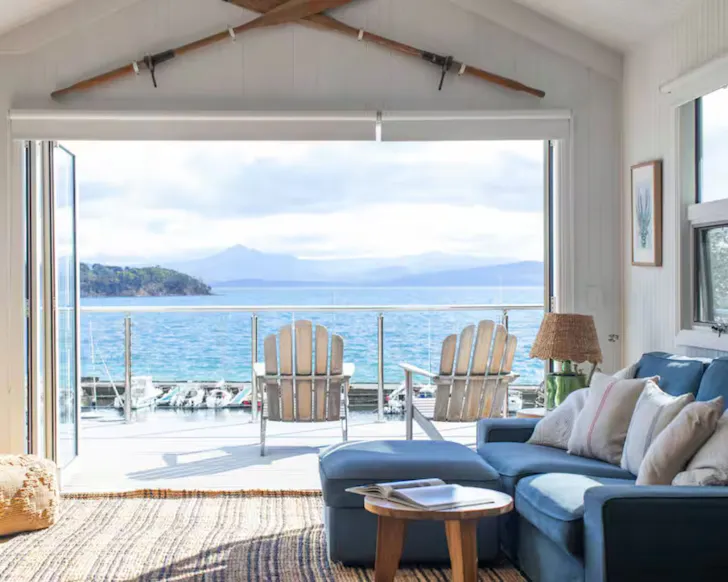 A water view from Bruny Boathouse Airbnb one of the best stays in Tasmania
