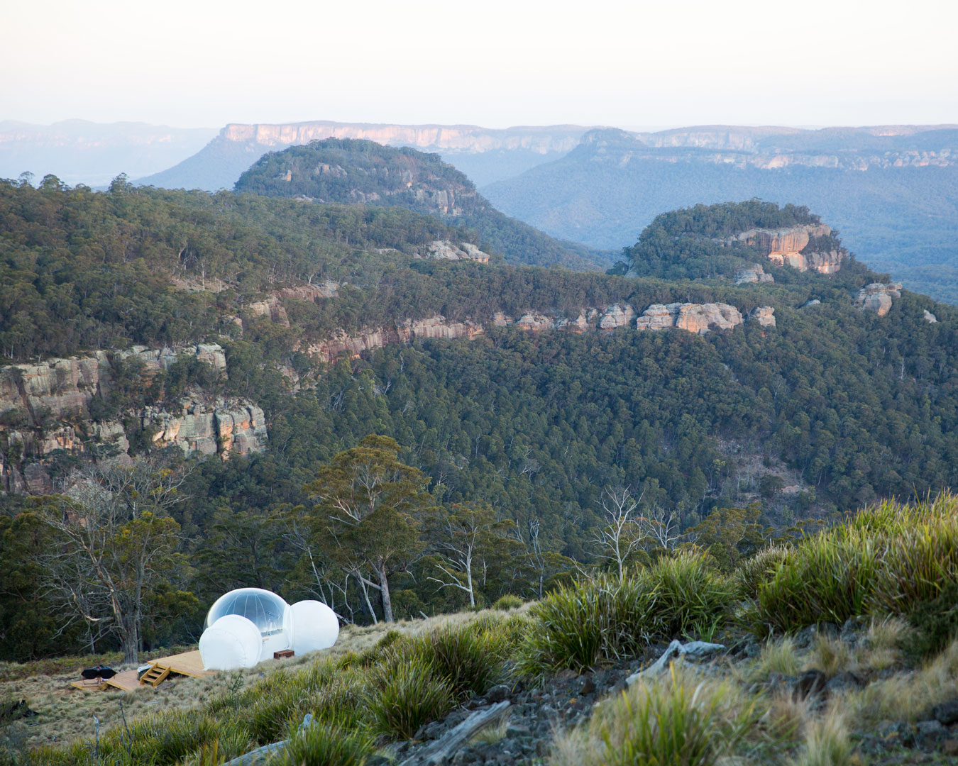 bubble tent overlooking canyon