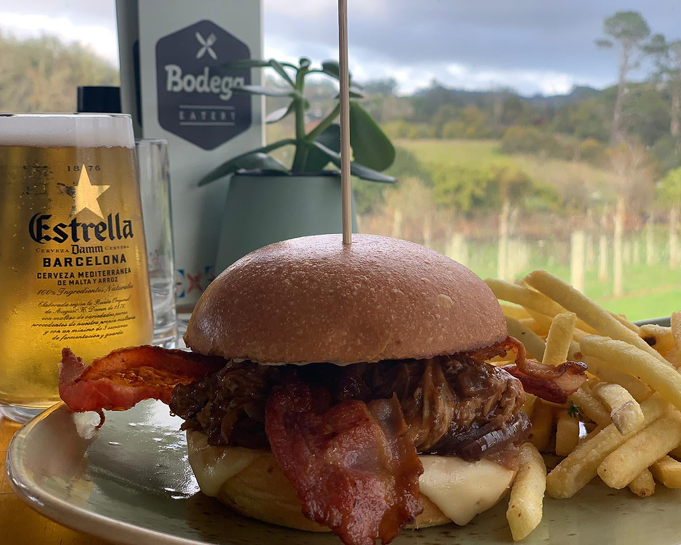 Burger, Fries & Beer at Bodega