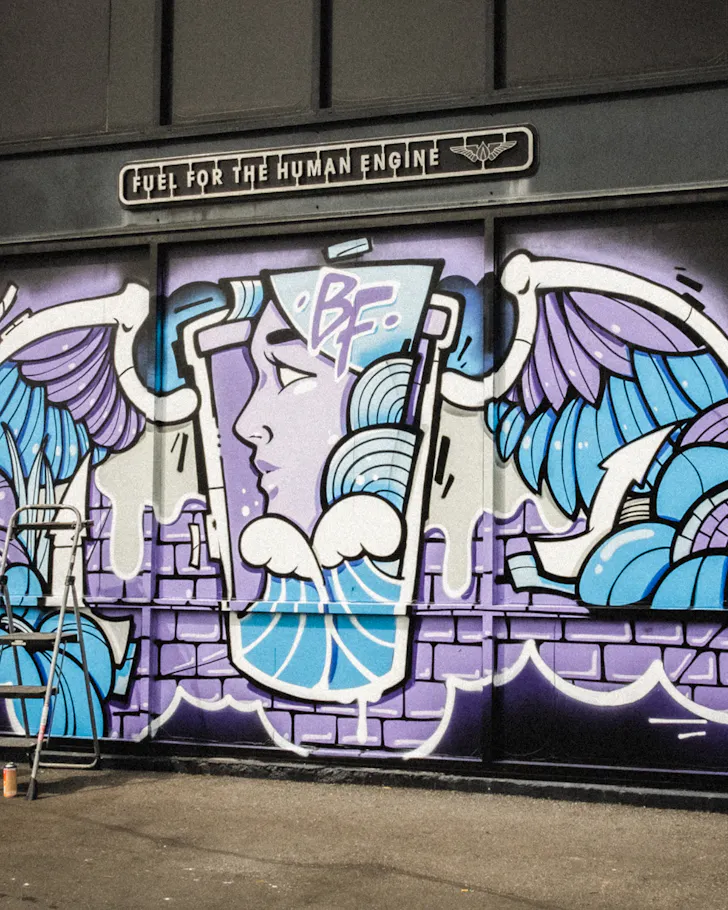 Mural on a brick wall