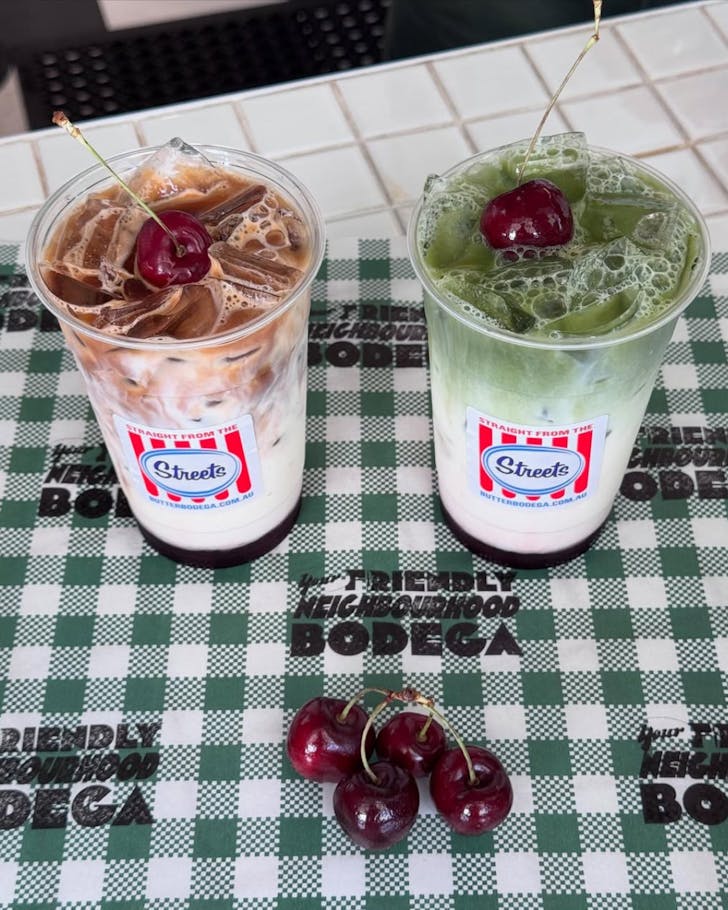 Iced latte and matcha