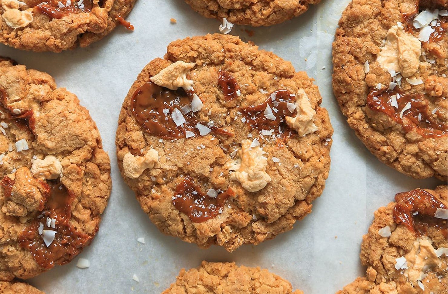 Salted caramel coconut cookies from Butter Baby, one of the best cookie spots in Auckland. 