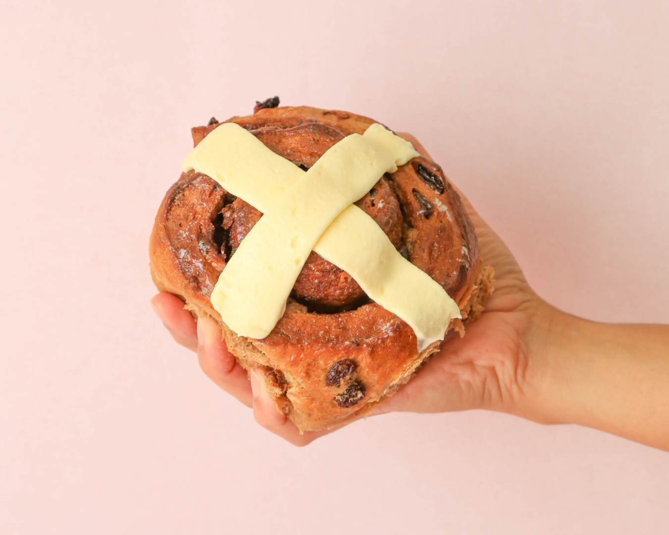 Butter Baby's Hot Cross Cinny—one of the best Easter treats in Auckland. 
