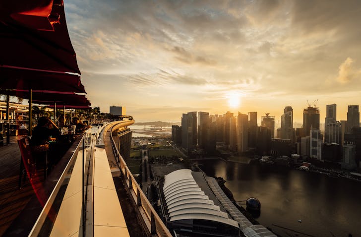 CE LA VI rooftop at sunset