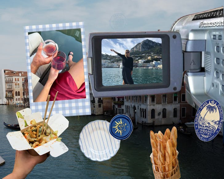 Collage of people and food