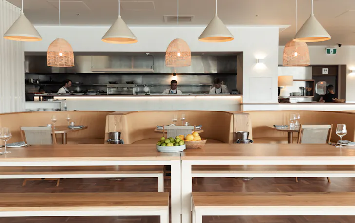 looking into the kitchen at coppa