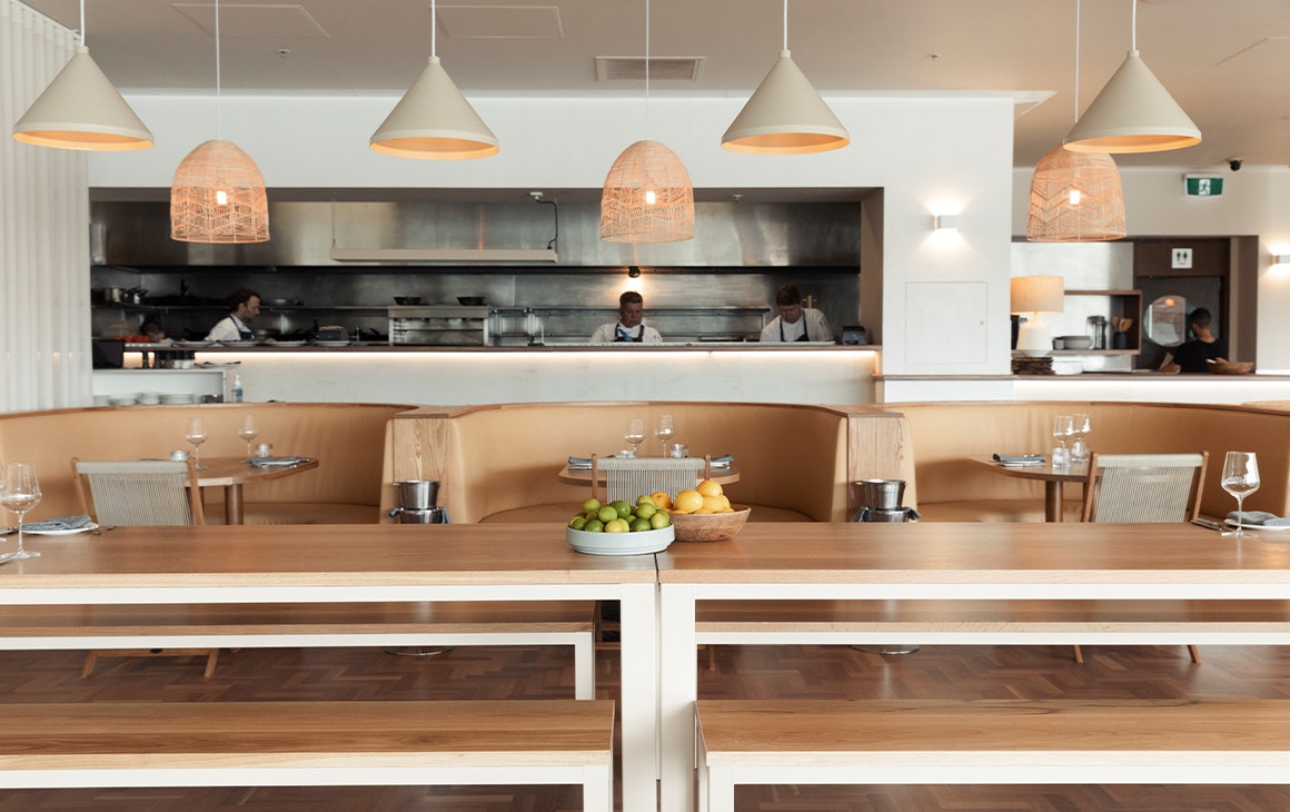looking into the kitchen at coppa